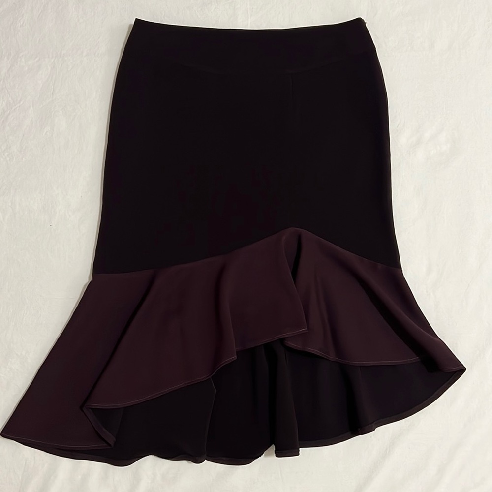 Asymmetrical High Low Deep Purple Skirt